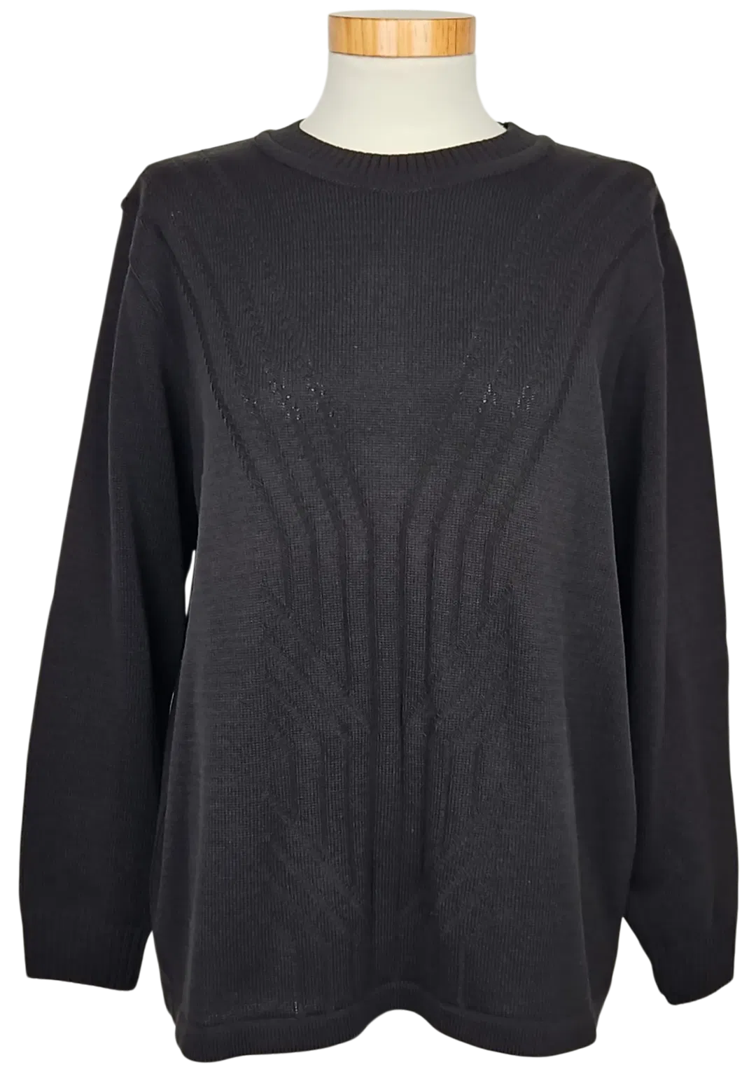  KASA Strickmoden Vintage Damen Pullover, schwarz - Gr. XL  - Bild 4