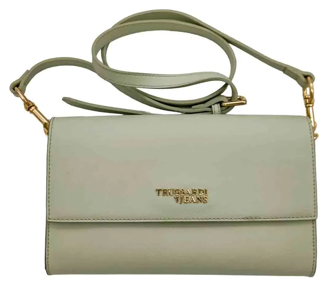 Trussardi Jeans – Umhängetasche aus Kunstleder in Mintgrün - Bild 1