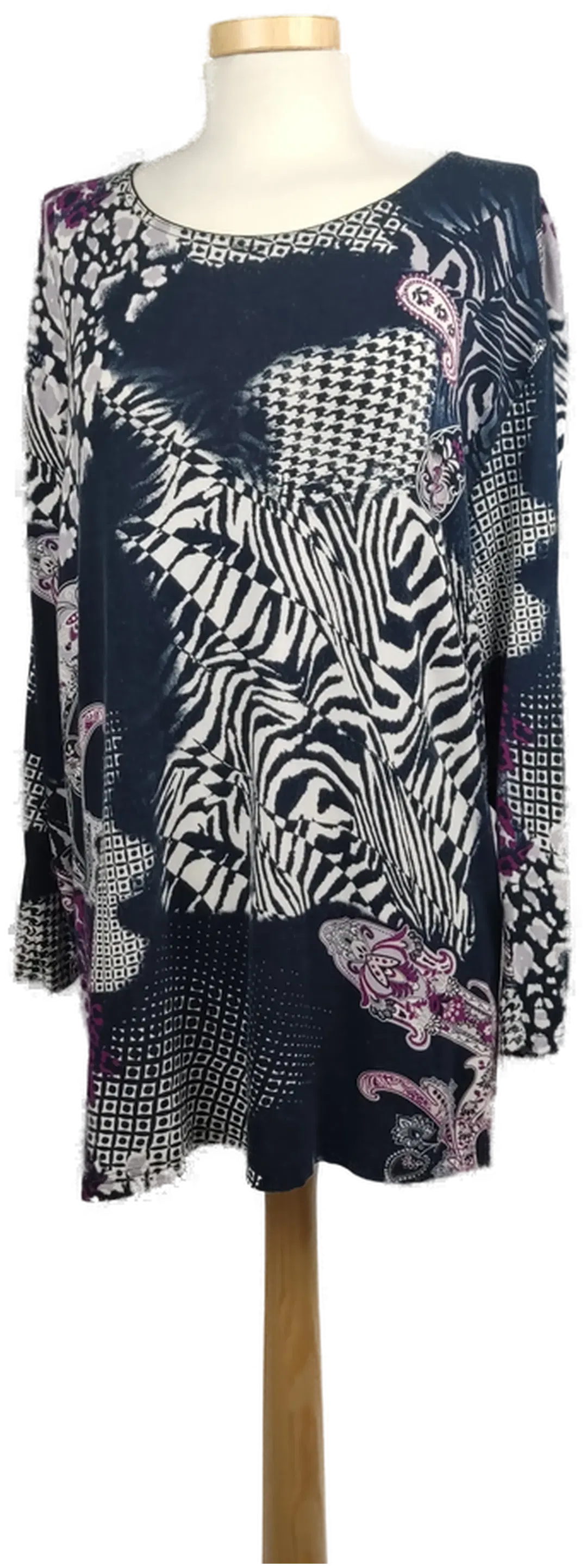 Casual Look Damen-Langarmshirt gemustert - XL/42 - Bild 4