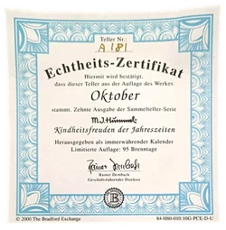 Sammelteller „Kindheitsfreuden der Jahreszeiten“ von M.I. Hummel - Oktober (Teller A 181) – Vorschau 3