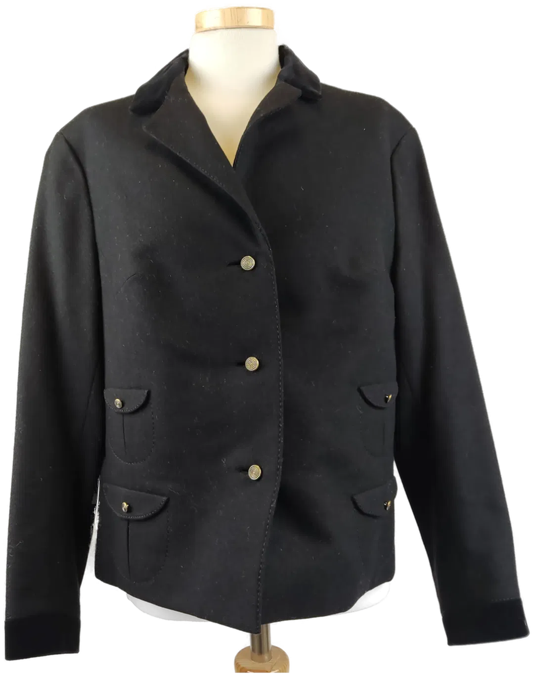 Vintage Original Hammerer Damen Trachtenjacke mit Samtkragen schwarz - XL/42 - Bild 4