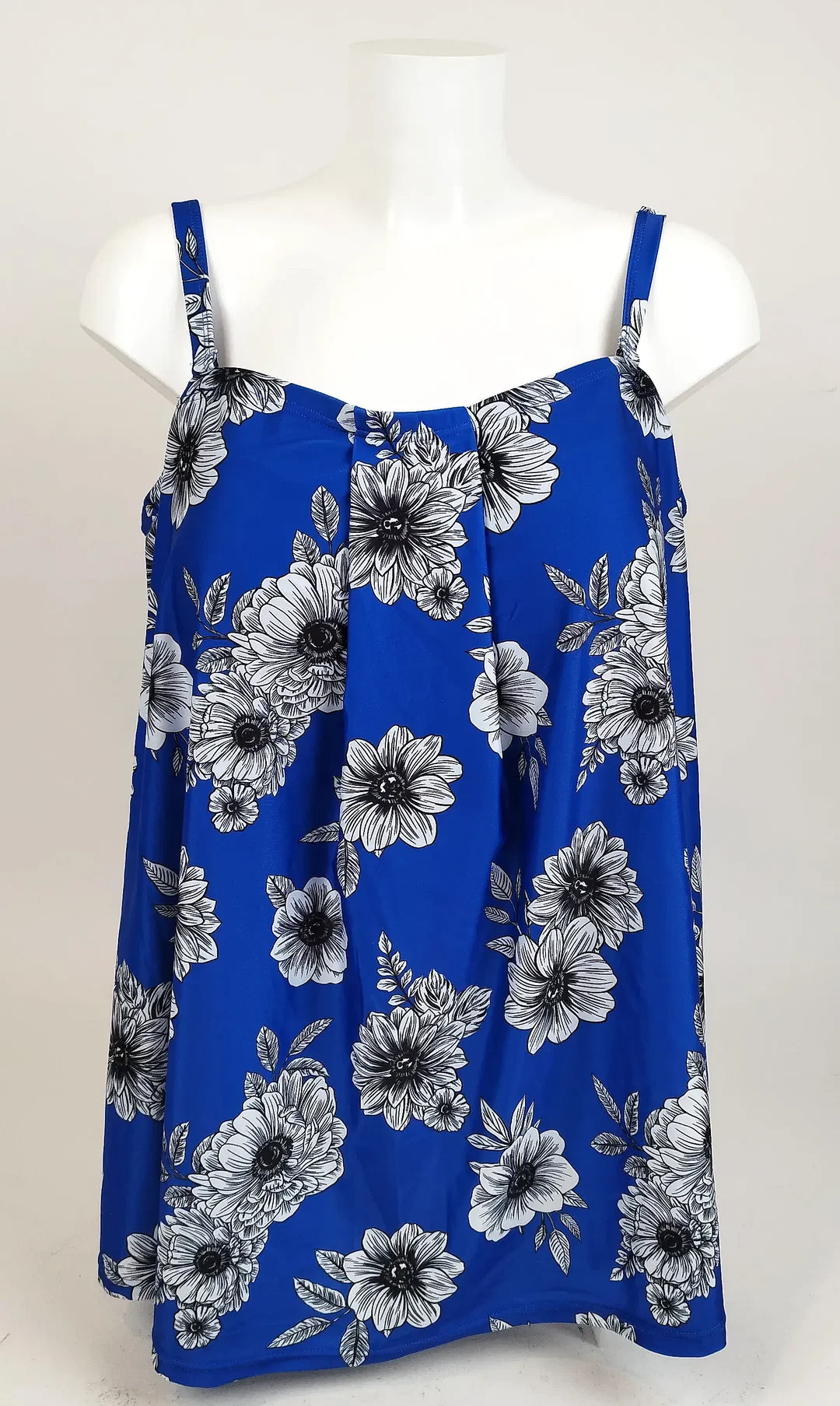 Long-Tankini-Oberteil, Gr. 50, Blumenmuster - Bild 1