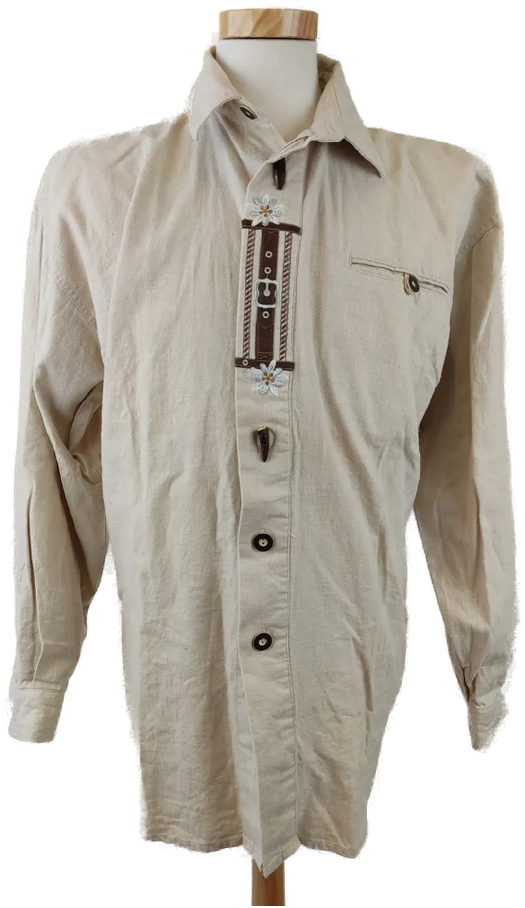 Isar-Trachten Herrenhemd beige - Gr. XXL - Bild 1