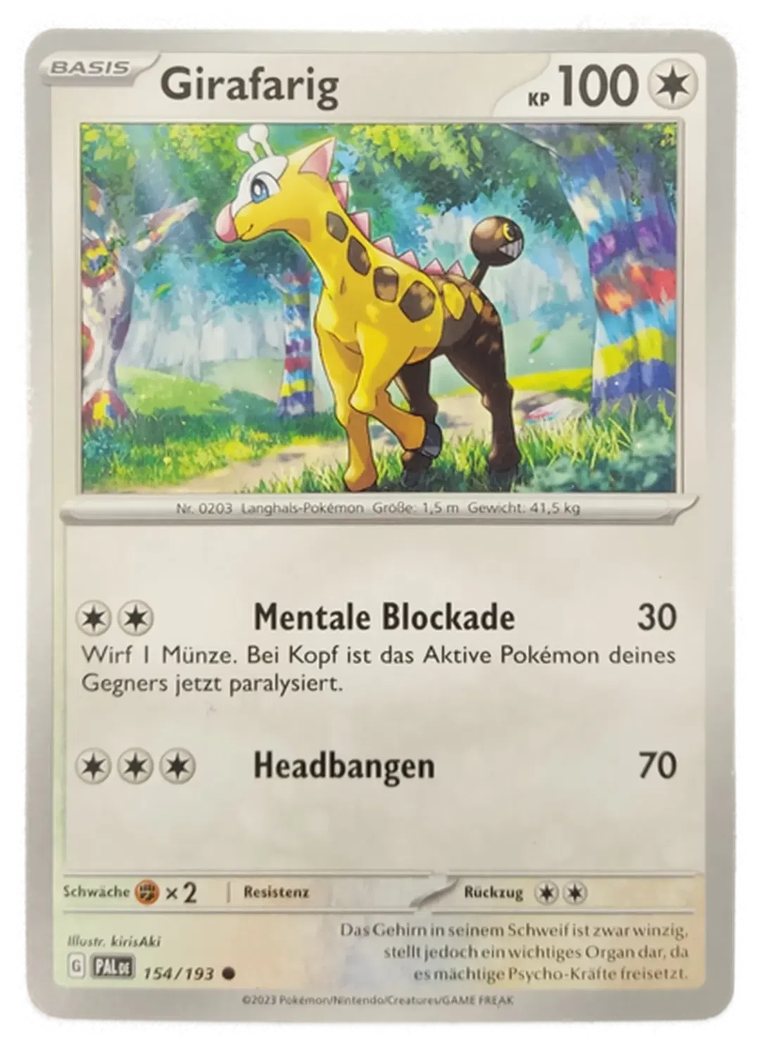 Pokémon Sammelkarte Basis Girafarig - Bild 4