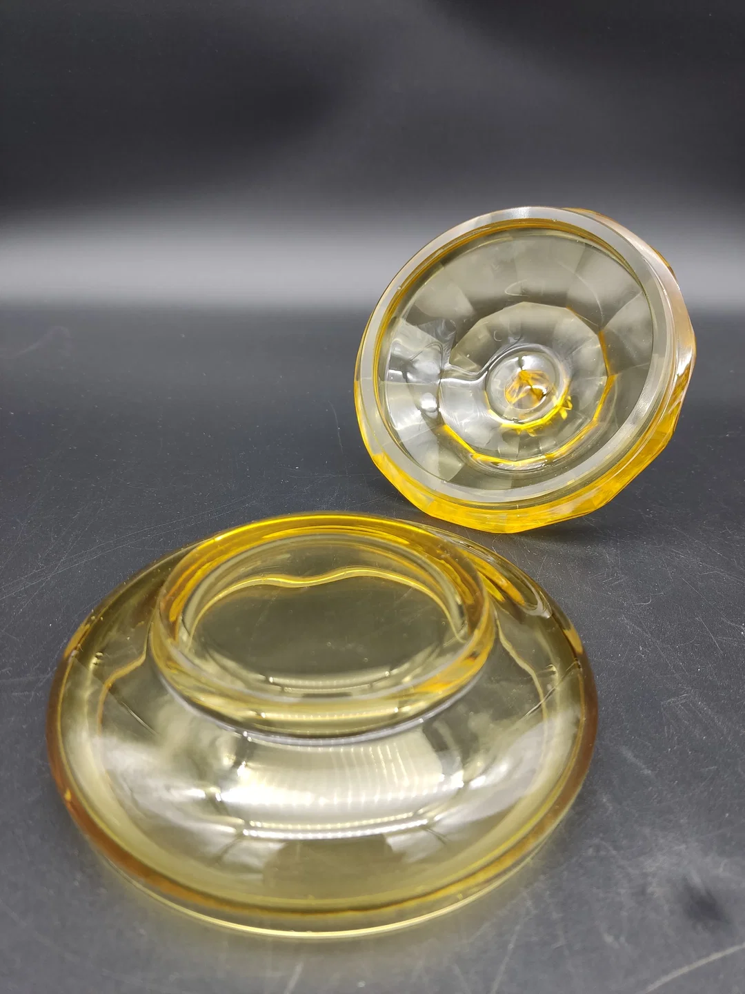 Vintage Glasschale / Bonbonniere mit Deckel – Bild 4