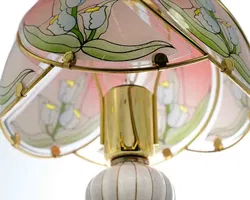 Tischlampe 48 cm mit floralem Glas‑Schirm im Jugendstil‑Look - Bild 2