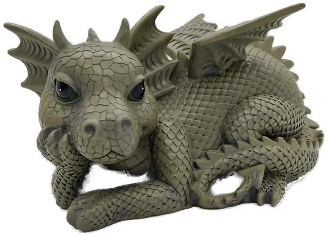 Deko-Figuren-Set – 2 liegende Drachen aus Kunststoff (leicht, detailliert gearbeitet) – Bild 2