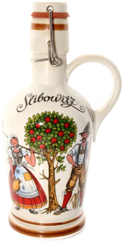 Rösler Keramikflasche „Slivowitz“ – Made in Bavaria, Handbemalt, Bauernmotiv - Bild 3