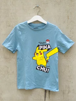 C&A Kinder T-Shirt mit Pokemonaufdruck, blau - Gr. 134
