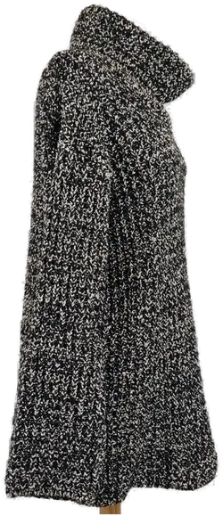 Les fans Paris  Damen Strick- Rollkragenpullover  Schwarzweiß - Einheitsgröße - Bild 3