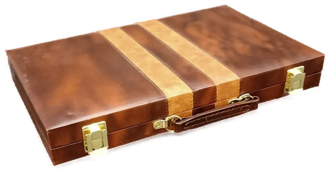 Backgammon-Spiel im Kunstlederkoffer groß - Bild 1