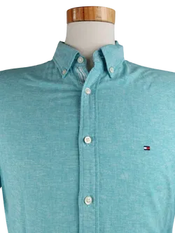 Tommy Hilfiger Herren Kurzarmhemd, blau - Gr. S - Bild 4