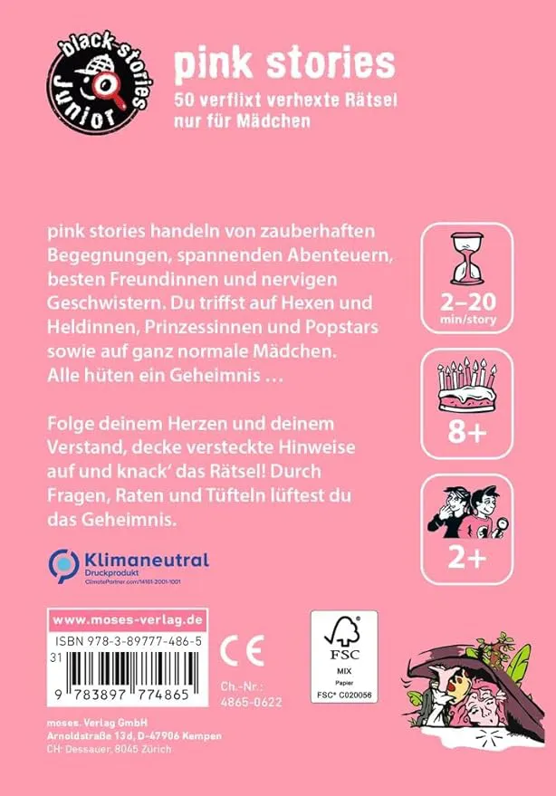 Moses. black stories Junior – pink stories | Rätsel-Kartenspiel für Mädchen – Bild 2