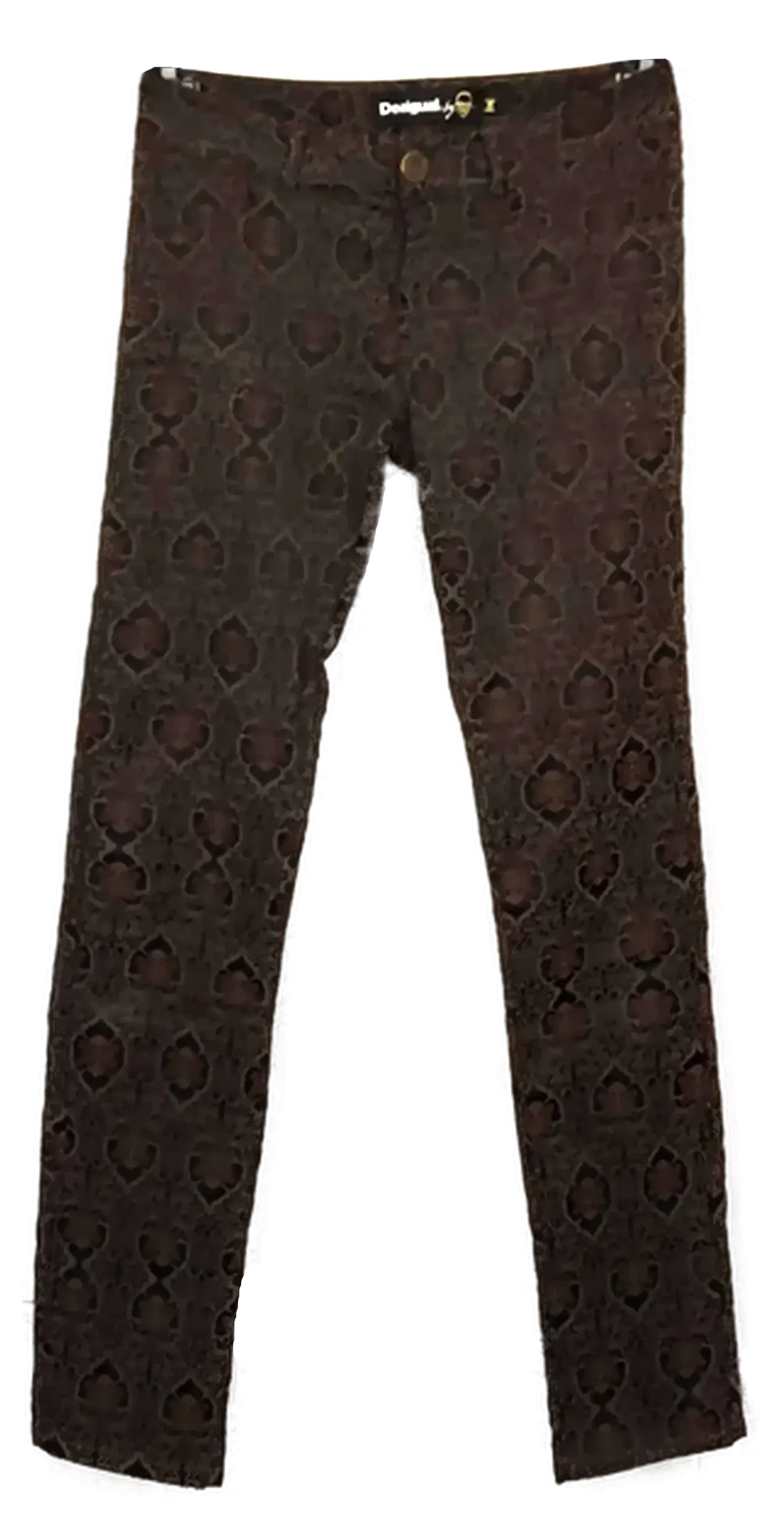 Desigual Damen Hose braun/schwarz gemustert Gr. 28 - Bild 1