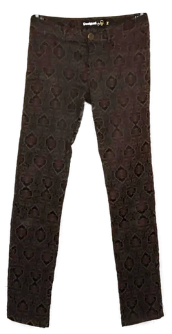 Desigual Damen Hose braun/schwarz gemustert Gr. 28 - Bild 1