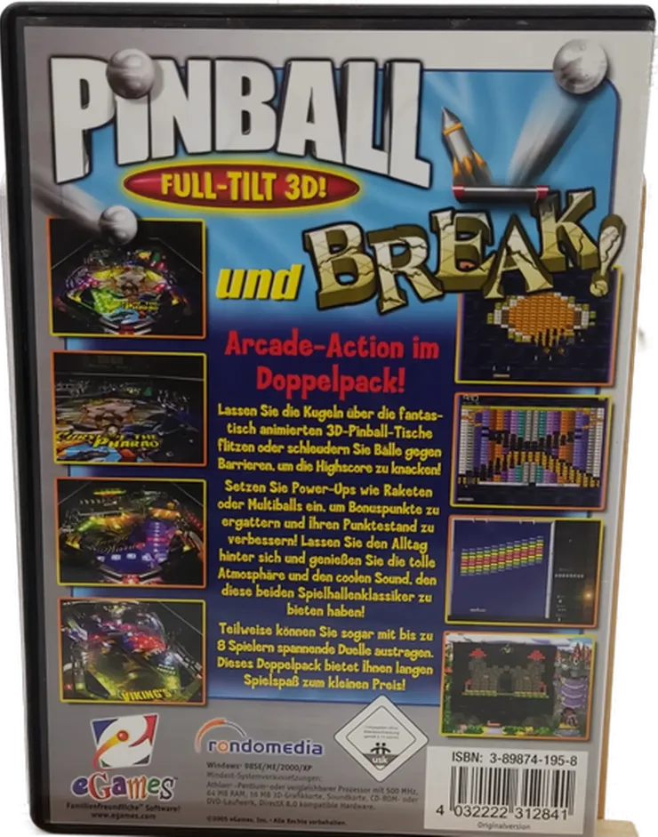 PC Game CD-ROM Pinball Full-Tilt 3D! und Break! – Bild 2