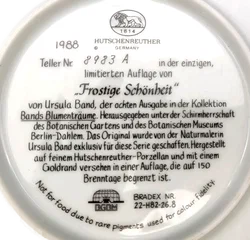 Hutschenreuther Sammelteller 1988 - „Frostige Schönheit“ von Ursula Band (Teller 8983 A) - Bild 3