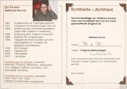 Matthias Rachel Original Lackbild auf Glas – Abstrakte Kunst – 26,5 x 26,5 cm – Zertifikat - Bild 3