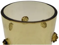 Theresienthal Glas mit Blümchen - olivgrün-gelblich - Bild 2