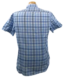 Hugo Boss Herren Hemd blau/grau kariert Gr. M - Bild 2