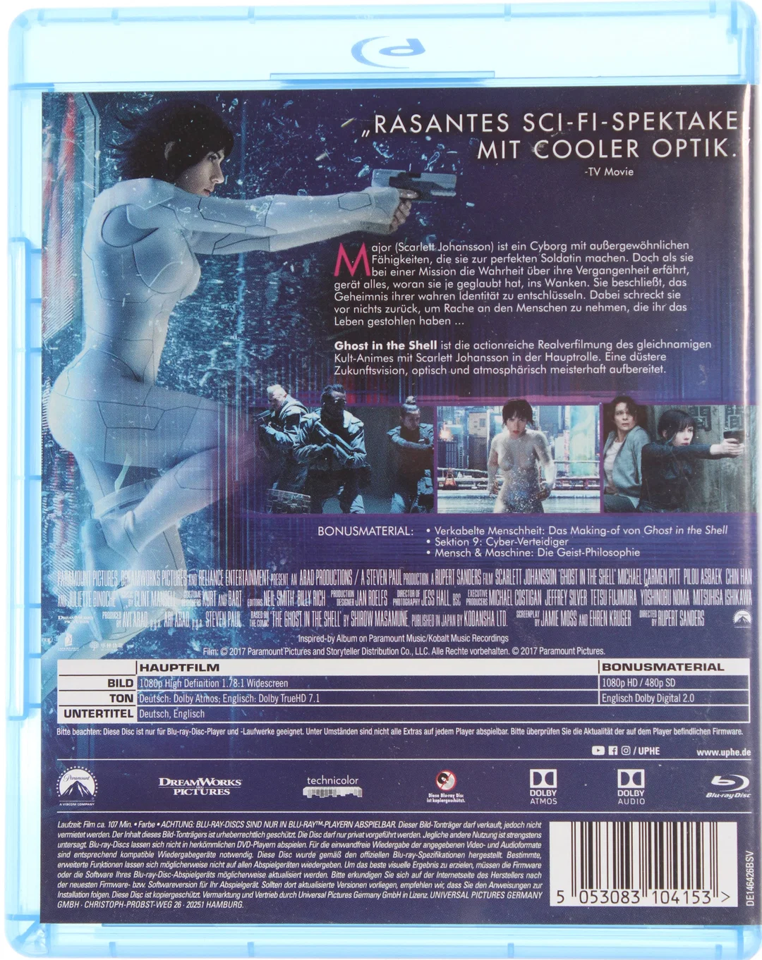 Blu Ray "Ghost in the Shell" | Sci-Fi / Action | FSK 16 – Bild 2