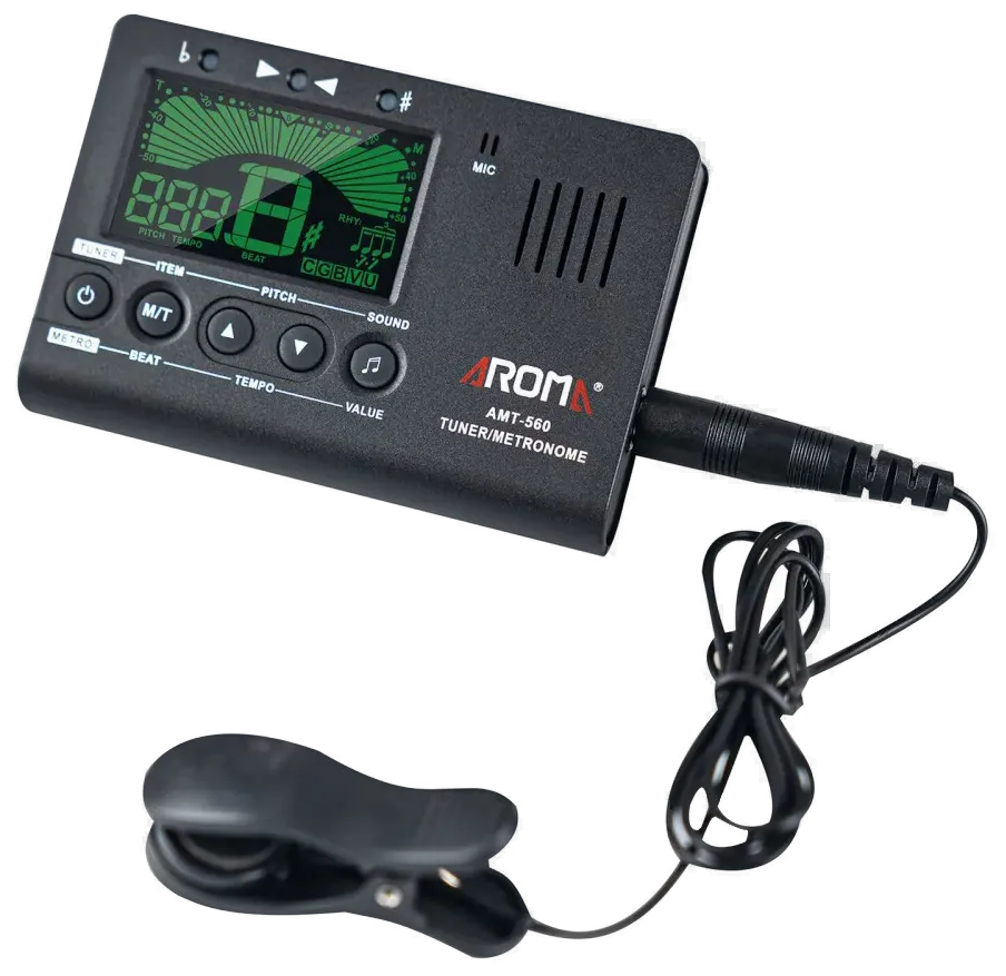 AROMA AMT-560 Tuner & Metronom – Digitales Stimmgerät mit Clip – Für Gitarre, Bass, Violine, Ukulele & Chromatisch – Neu & OVP – Bild 2