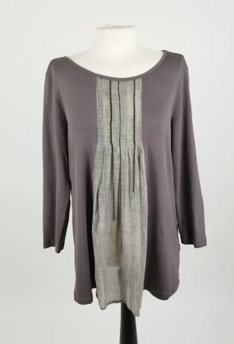 Fabiana Filippi - Graues Oberteil mit Kettendetails - XXL, 94% Baumwolle, 6% Lycra - Bild 4