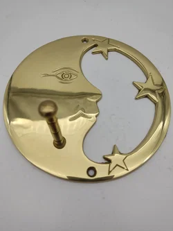Wandhaken aus Messing, Halbmond, D / 14 cm