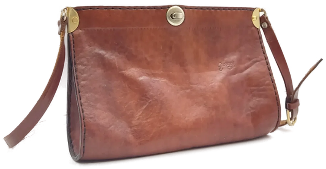 Georges Vintage Leder Umhängetasche congnacbraun - Bild 1