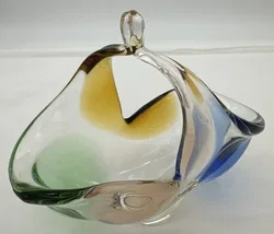 Mehrfarbige Glaskorbschale Vintage – Vorschau 1