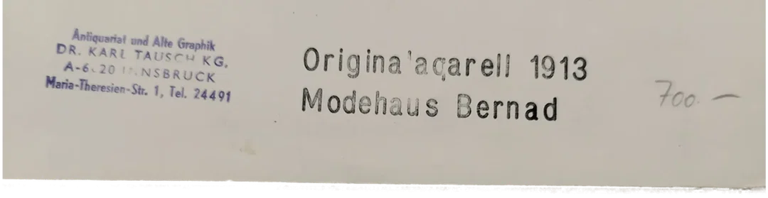 Antiquarische Aquarell Zeichnung von Scarabe, 1913 - Original – Bild 3