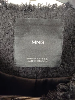 Strukturierte Mango Tweet Jacke mit markanten goldenen Knöpfen, 4 aufgesetzte Taschen, Wollgemisch, Größe S - Bild 6