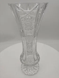 Kristallvase mit Schliffmuster | Tschechischer Vintage-Schatz – Vorschau 3