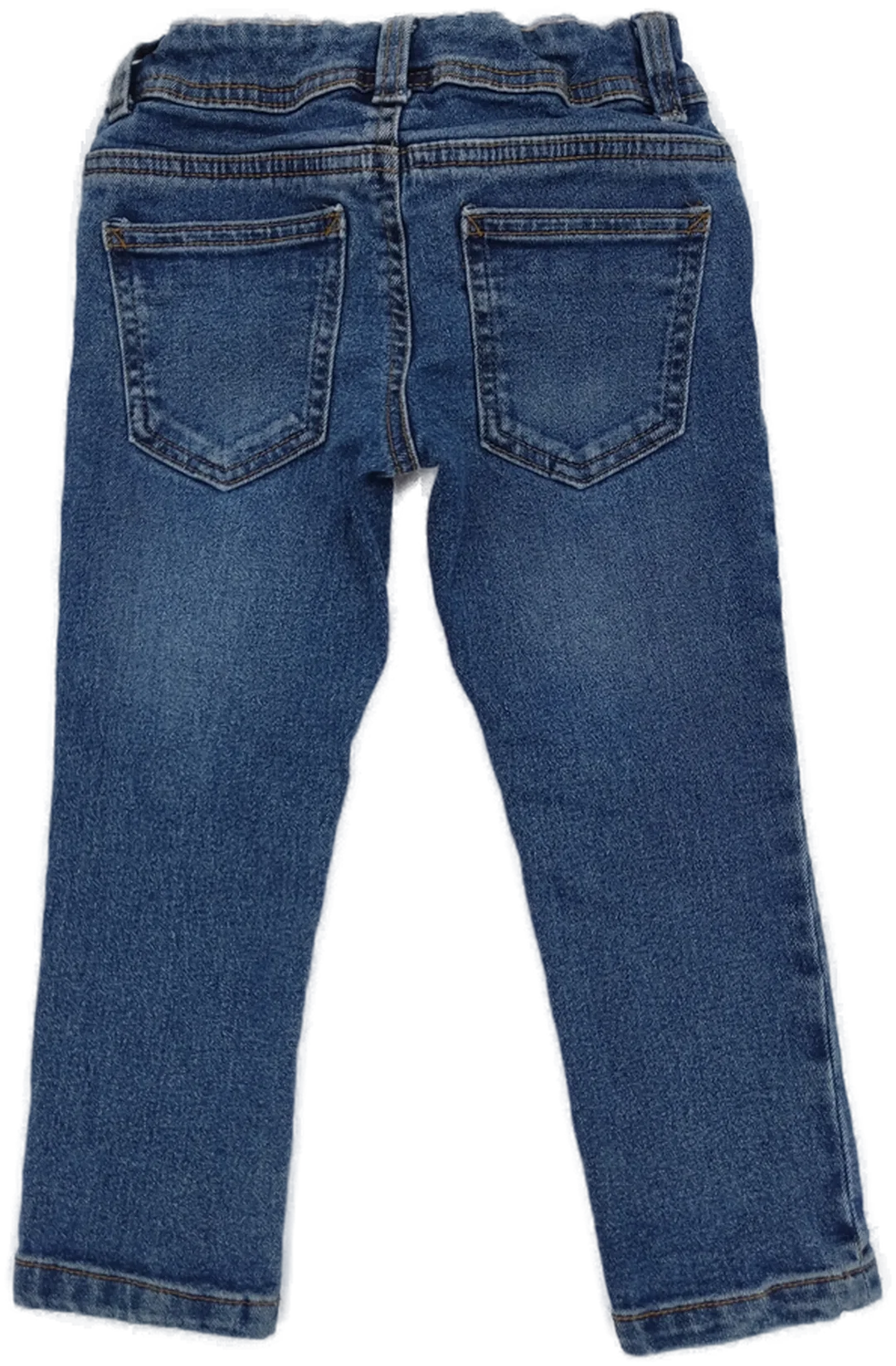 Jeans "Palomino", lang mit Gummizugbund und Knopf, blaumeliert mit Taschen, Größe 98 – Bild 2