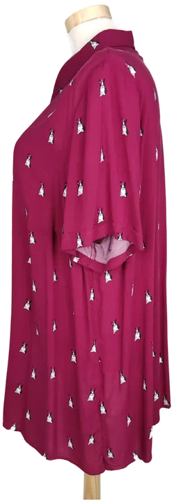 Ulla Popken Damen Bluse weinrot bedruckt - 54/56 - Bild 3