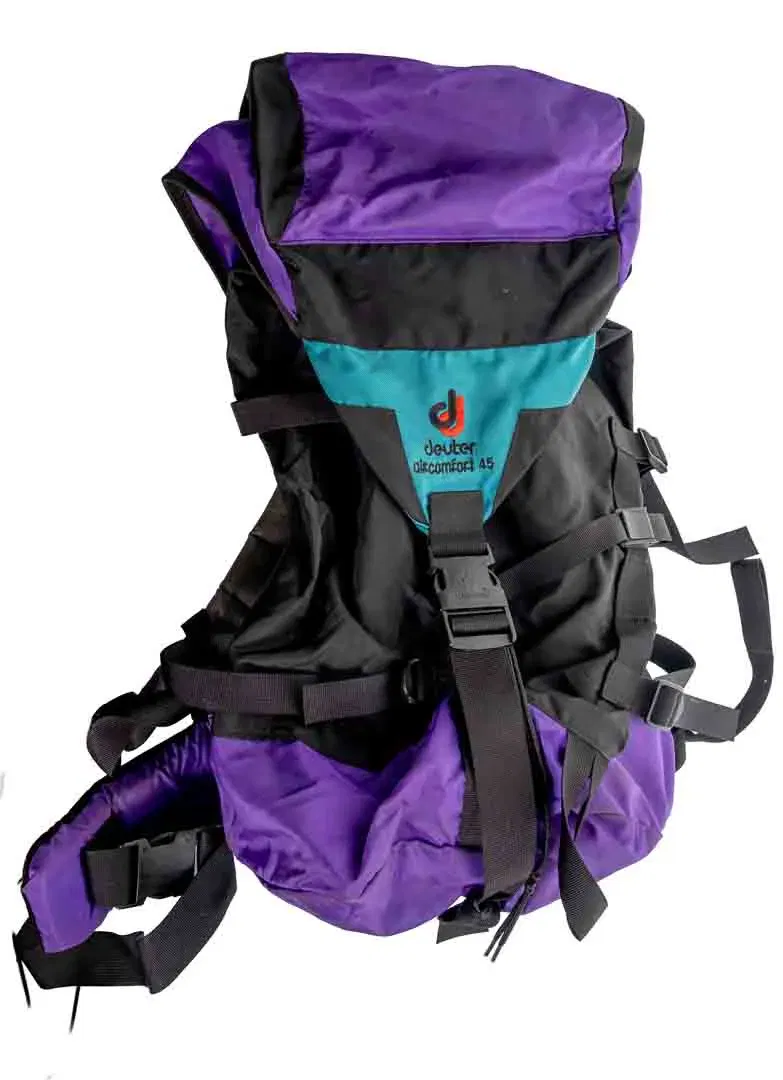 Deuter Aircomfort 45 – Vintage Trekkingrucksack lila/türkis - Bild 4