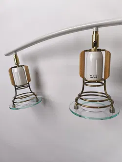 Deckenlampe, Metall/Holz/Glas - Bild 2