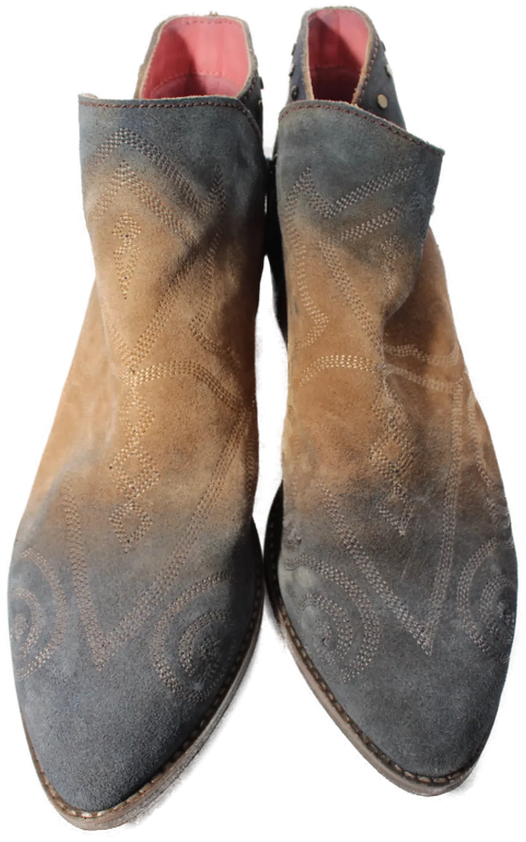 Damen Stiefeletten Wildlederoptik – Grau-Braun, Gr. 41, Western-Stil - Bild 4