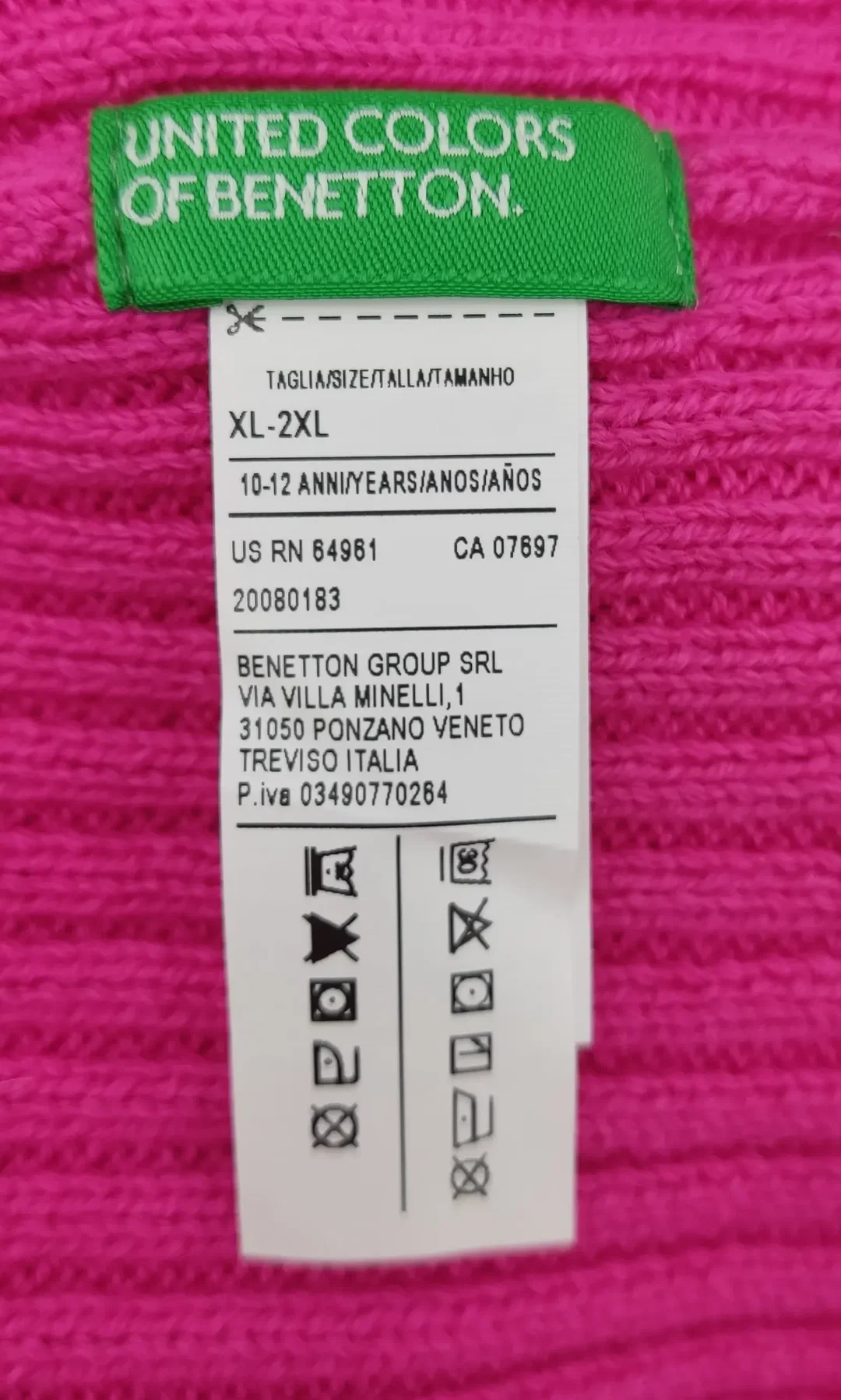 United Colors of Benetton Kindermütze pink Gr. XL-2XL – Bild 3