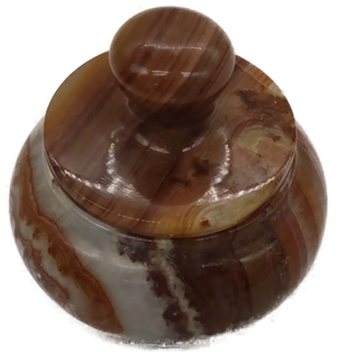  Aufbewahrungsdose aus Onyx Maße Höhe ca 9 cm Breite ca 7 cm – Bild 2