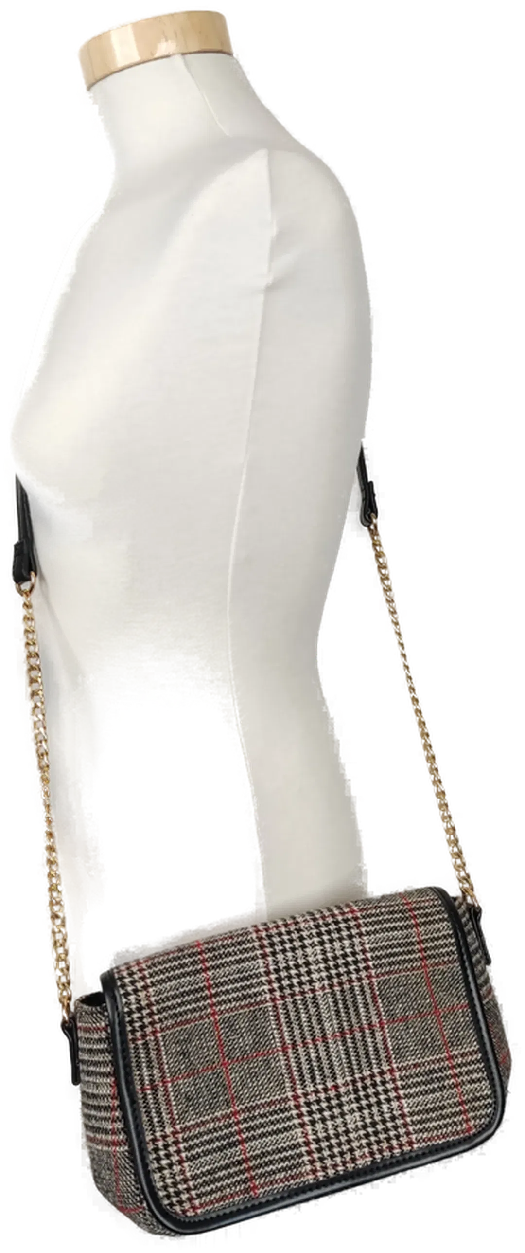 Damen Hand- Schultertasche kariert - Bild 4