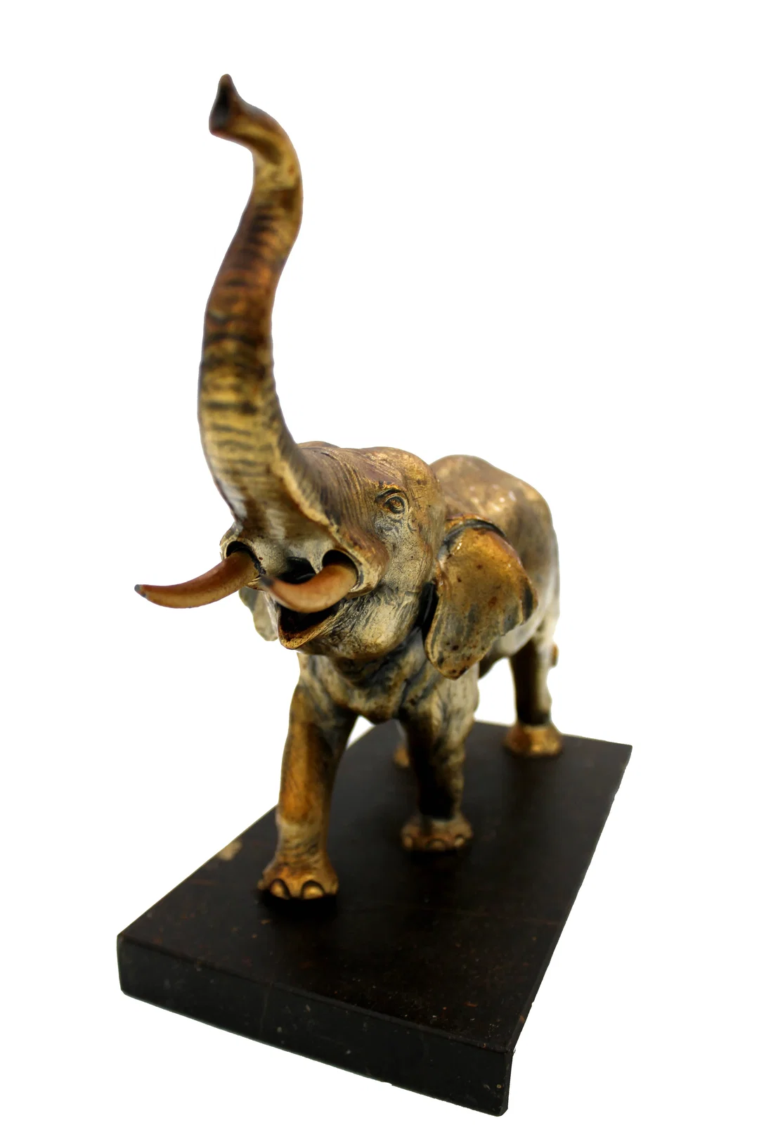 Massive Messing Elefant Figur auf Marmorsockel – ca. 25 x 23 x 12 cm – schwere Skulptur – Bild 3