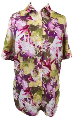 Walbusch, Hemdbluse Damen, Gr. 42, Leinen - Bild 1