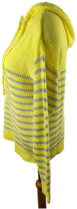 Damenpullover Jean Pascale | Gelb-Grauer Streifenlook – Vorschau 2