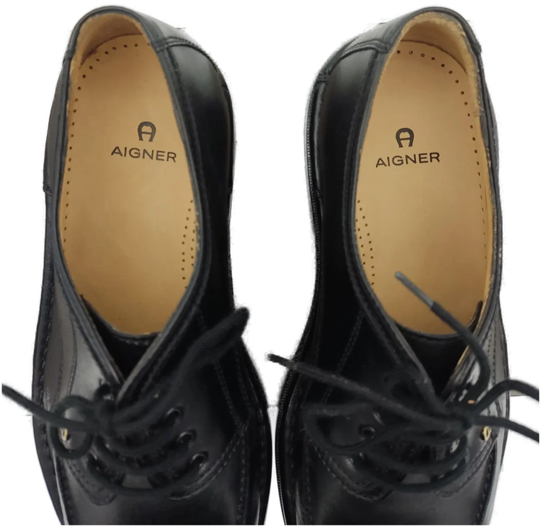 AIGNER Hand Made St. Crispino Herren-Lederschuhe Gr. 41 (Modellnummer 111388) - NEU & UNGETRAGEN (Rarität) Originalkarton – Bild 4