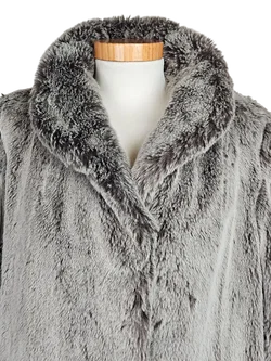 Brigitta Webpelzmode Vintage Damenmantel, grau - Gr. XS - Bild 5