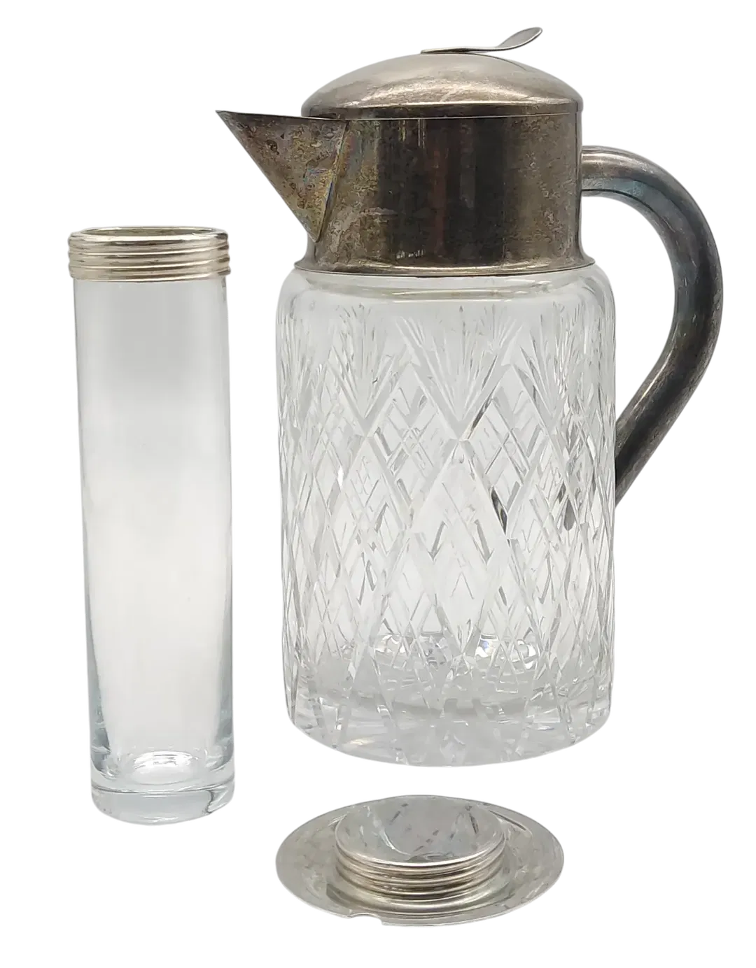 VINTAGE - Karaffe aus Bleikristall, Kalte Ente mit Einsatz und Sieb  - Bild 2