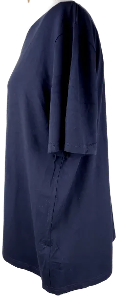 T-Shirt "Kingfield", kurzarm mit V-Ausschnitt, dunkelblau mit kleinen Steinchen, Größe XL – Bild 2