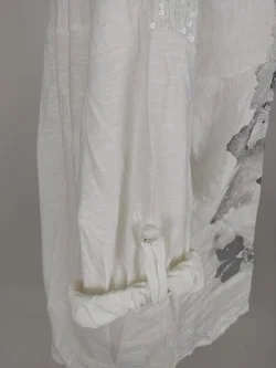 T-Shirt dreiviertelarm mit Rundhalsausschnitt, weiß mit Aufdruck, Größe 40 (geschätzt) - Bild 4