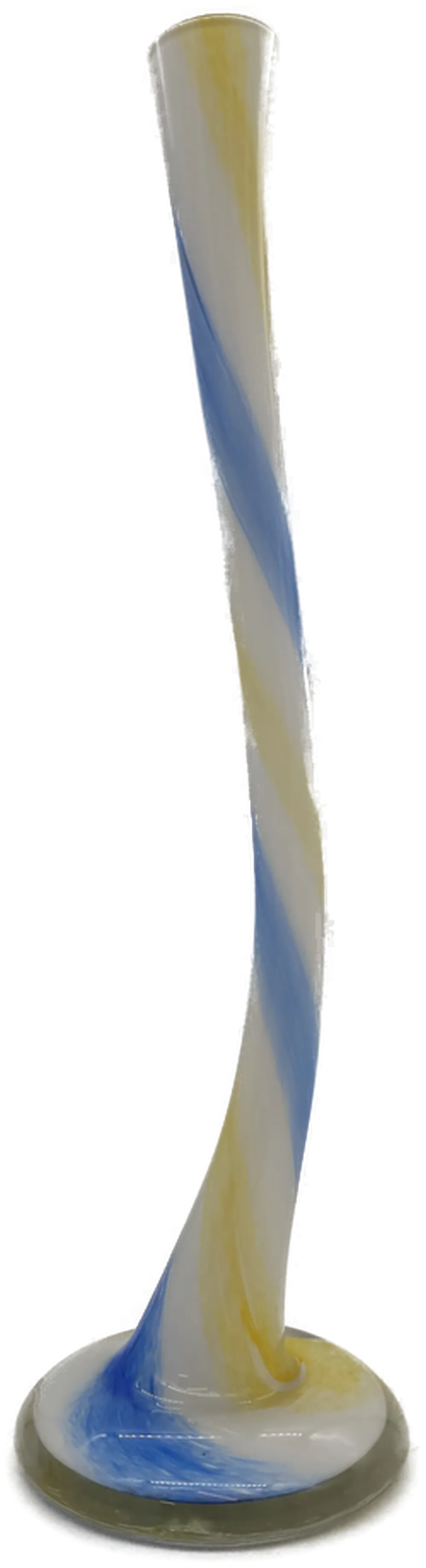 Vase mit Schwung  blau/gelb/weiss  34 cm - Bild 4